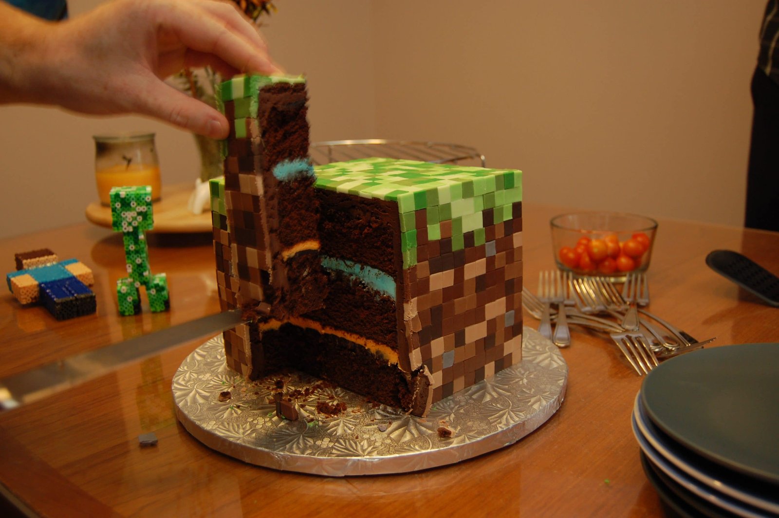 Bolo de aniversário Minecraft  Aniversário minecraft, Bolos de